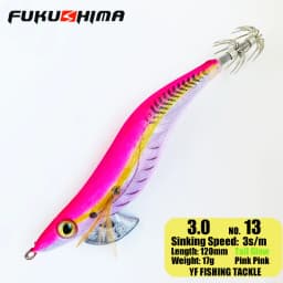 FUKUSHIMA 2-3.5 SQUID JIGS EGI LURE FISHING WOOD SHRIMP BAIT CUTTLEFISH OCTOPS GLOW TAIL SHARP HOOKS 21GRAM ROCK & BOAT FISHING