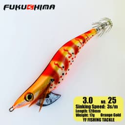 FUKUSHIMA 2-3.5 SQUID JIGS EGI LURE FISHING WOOD SHRIMP BAIT CUTTLEFISH OCTOPS GLOW TAIL SHARP HOOKS 21GRAM ROCK & BOAT FISHING