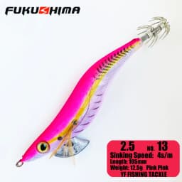 FUKUSHIMA 2-3.5 SQUID JIGS EGI LURE FISHING WOOD SHRIMP BAIT CUTTLEFISH OCTOPS GLOW TAIL SHARP HOOKS 21GRAM ROCK & BOAT FISHING
