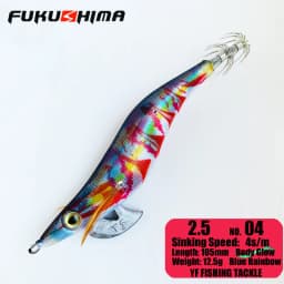 FUKUSHIMA 2-3.5 SQUID JIGS EGI LURE FISHING WOOD SHRIMP BAIT CUTTLEFISH OCTOPS GLOW TAIL SHARP HOOKS 21GRAM ROCK & BOAT FISHING