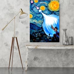Abstract Dragon Ball Anime Goku Posters Van Gogh's Starry Night Canvas Painting Prints Art PictureTeen Bedroom Home Wall Decor