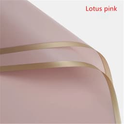 5pcs/pack Flower Wrapping Paper Golden Border Rose Korean Style Half Transparent Gift Packing Florist Bouquet Wrapping Material