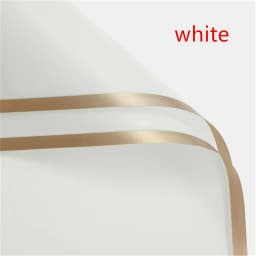 5pcs/pack Flower Wrapping Paper Golden Border Rose Korean Style Half Transparent Gift Packing Florist Bouquet Wrapping Material