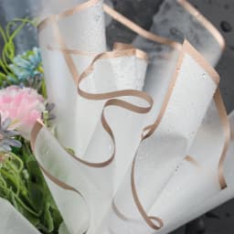 5pcs/pack Flower Wrapping Paper Golden Border Rose Korean Style Half Transparent Gift Packing Florist Bouquet Wrapping Material
