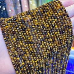 2mm Natural Stone Amethyst Tiger Eye Lapis Lazuli Beads Inlaid with Bright Pearl Jewelry Making DIY Necklace Bracelet Jewelry
