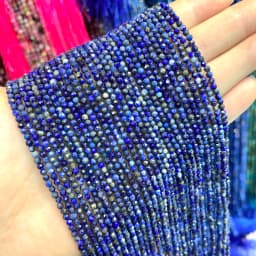 2mm Natural Stone Amethyst Tiger Eye Lapis Lazuli Beads Inlaid with Bright Pearl Jewelry Making DIY Necklace Bracelet Jewelry