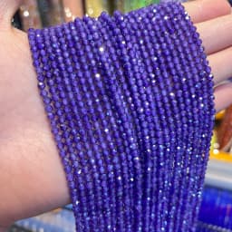 2mm Natural Stone Amethyst Tiger Eye Lapis Lazuli Beads Inlaid with Bright Pearl Jewelry Making DIY Necklace Bracelet Jewelry