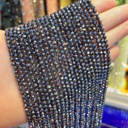 2mm Natural Stone Amethyst Tiger Eye Lapis Lazuli Beads Inlaid with Bright Pearl Jewelry Making DIY Necklace Bracelet Jewelry