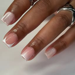 24Pcs French Tip Handmade Press On Nails Minimalist Solid Color Fake Nails Medium Square Full Cover Press On Nail Tips With Glue