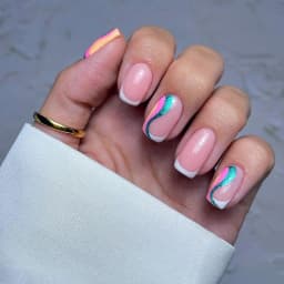 24Pcs French Tip Handmade Press On Nails Minimalist Solid Color Fake Nails Medium Square Full Cover Press On Nail Tips With Glue