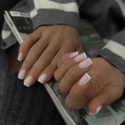 24Pcs French Tip Handmade Press On Nails Minimalist Solid Color Fake Nails Medium Square Full Cover Press On Nail Tips With Glue