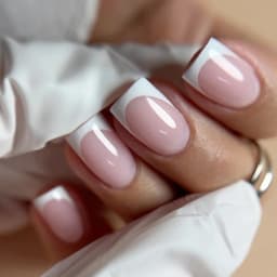 24Pcs French Tip Handmade Press On Nails Minimalist Solid Color Fake Nails Medium Square Full Cover Press On Nail Tips With Glue