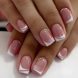 24Pcs French Tip Handmade Press On Nails Minimalist Solid Color Fake Nails Medium Square Full Cover Press On Nail Tips With Glue