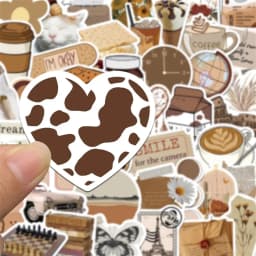 10/30/60PCS Vintage Brown Sticker Aesthetic PVC Laptop Sketchbook Stationery Decoraction Scrapbooking School Supplies