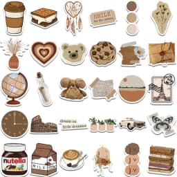 10/30/60PCS Vintage Brown Sticker Aesthetic PVC Laptop Sketchbook Stationery Decoraction Scrapbooking School Supplies