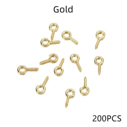 100-200pcs Small Tiny Mini Eye Pins Eyepins Hooks Eyelets Screw Threaded Gold Clasps Hooks Jewelry Findings For Making DIY