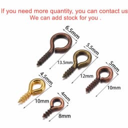 100-200pcs Small Tiny Mini Eye Pins Eyepins Hooks Eyelets Screw Threaded Gold Clasps Hooks Jewelry Findings For Making DIY