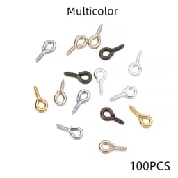 100-200pcs Small Tiny Mini Eye Pins Eyepins Hooks Eyelets Screw Threaded Gold Clasps Hooks Jewelry Findings For Making DIY