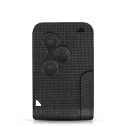 KEYYOU 3 Button Smart Card For Renault Clio Logan Megane 2 3 Koleos Scenic Card Case Black Car Key Fob Shell With Small Key