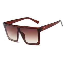 SHAUNA Flat Top Classic Square Sunglasses Woman Brand Designer Purple Mirror Coating Shades UV400