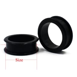 1Pair 3mm-76mm Big Size Hollow Black Silicone Flexible Double Flared Flesh Ear Tunnel Plugs Gauge Expander Stretchers Jewelry