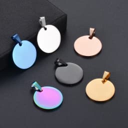 10pcs Wholesale Military Army Style Disc Round Pendant 6 Colors Blank Necklace Stainless Steel Dog Tags Chain Necklaces 4 Sizes