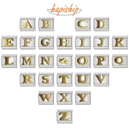 Hapiship New 2024 Fashion Women 26 Letters A-Z Italian Charm Links Fit 9mm Bracelet Stainless Steel Jewelry Making DJ110