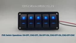 12V Marine Grade Rocker Switch SPST/ON OFF, DPDT/(ON) OFF (ON) Blue Led Light Bar for Carling ARB NARVA Replace Waterproof IP66