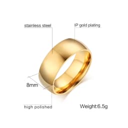 Gold Color Wedding Band Engagement Stainless steel Ring for Women Men US Sizes 4 5 6 7 8 9 10 11 12 13 14 15 Free Shipping