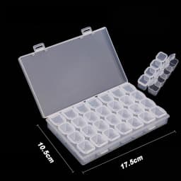 Yidensy 1pcs Square Transparent Plastic Storage Box Case 10/24 Slot Adjustable for Pills Jewelry Beads Earring Case Organizer