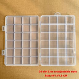 Yidensy 1pcs Square Transparent Plastic Storage Box Case 10/24 Slot Adjustable for Pills Jewelry Beads Earring Case Organizer