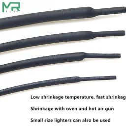5 METER/LOT 2:1 Black 0.8mm~10mm Polyolefin Cable Sleeves Electronic Component DIY Connector Repair Heat Shrink Tube