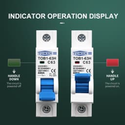 TOMZN 1P AC MCB TOB1-63H C type 230/400V~ 50Hz/60Hz Mini Circuit Breaker 3A 6A 10A 16A 20A 25A 32A 40A 50A 63A