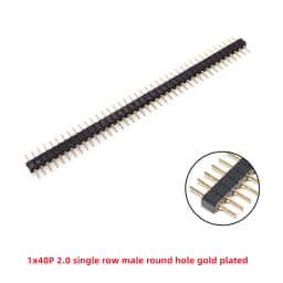 5 Pcs Round Hole Pin Header 2.0MM/2.54MM Pitch Row Female/Male, Single Row 1x40P Row 2x40P Double Row Pin Round Pin Gold Plated