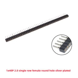 5 Pcs Round Hole Pin Header 2.0MM/2.54MM Pitch Row Female/Male, Single Row 1x40P Row 2x40P Double Row Pin Round Pin Gold Plated