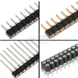 5 Pcs Round Hole Pin Header 2.0MM/2.54MM Pitch Row Female/Male, Single Row 1x40P Row 2x40P Double Row Pin Round Pin Gold Plated