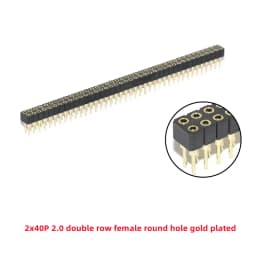 5 Pcs Round Hole Pin Header 2.0MM/2.54MM Pitch Row Female/Male, Single Row 1x40P Row 2x40P Double Row Pin Round Pin Gold Plated