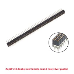 5 Pcs Round Hole Pin Header 2.0MM/2.54MM Pitch Row Female/Male, Single Row 1x40P Row 2x40P Double Row Pin Round Pin Gold Plated