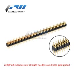 5 Pcs Round Hole Pin Header 2.0MM/2.54MM Pitch Row Female/Male, Single Row 1x40P Row 2x40P Double Row Pin Round Pin Gold Plated