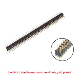 5 Pcs Round Hole Pin Header 2.0MM/2.54MM Pitch Row Female/Male, Single Row 1x40P Row 2x40P Double Row Pin Round Pin Gold Plated