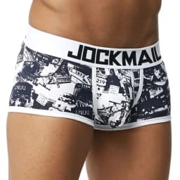 JOCKMAIL Brand Male Panties Breathable Boxers Cotton Men Underwear U convex pouch Sexy Underpants Printed leaves Homewear Shorts