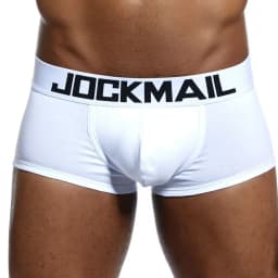 JOCKMAIL Brand Male Panties Breathable Boxers Cotton Men Underwear U convex pouch Sexy Underpants Printed leaves Homewear Shorts