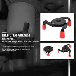 High Quality Universal 3 Jaw 3/8" Car Adjustable Oil Filter Remover Wrench Tool 60mm to 95mm 2.4" to 3.7" Auto Accessories