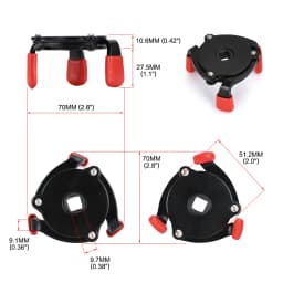 High Quality Universal 3 Jaw 3/8" Car Adjustable Oil Filter Remover Wrench Tool 60mm to 95mm 2.4" to 3.7" Auto Accessories