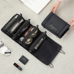4 in 1 Cosmetic Bag For Women Zipper Mesh Separable Cosmetics Pouch Ladies Foldable Nylon Bag Rope Makeup Bag Kosmetyczka