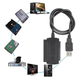 WVVMVV New 3-in-1 USB 2.0 To IDE / SATA 2.5",3.5" Hard Drive Disk HDD SSD 480Mb/s Data Interface Converter Adapter Cable