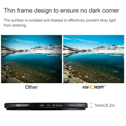 K&F Concept MC CPL Filter Circular Polarizer Ultra Slim Multi Coated Camera Lens Filter 37/40.5/43/49/52/55/58/62/67/72/77/82mm
