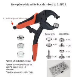 10/50sets Stainless Steel Marine Grade Canvas and Upholstery Boat Cover Snap Button Fastener Kit 15mm Screws Snaps with tool