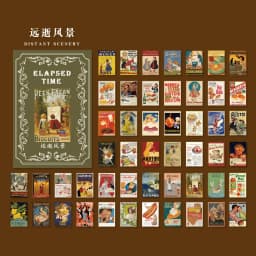 50pcs Vintage Paper for Phone Deco Retro Stationery Supplies Litmus Paper Bullet Journaling Label Scrapbooking Material