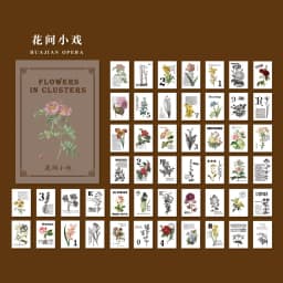 50pcs Vintage Paper for Phone Deco Retro Stationery Supplies Litmus Paper Bullet Journaling Label Scrapbooking Material